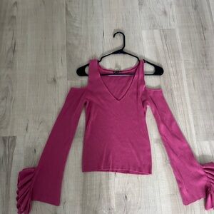 Express Pink Cold Shoulder Top